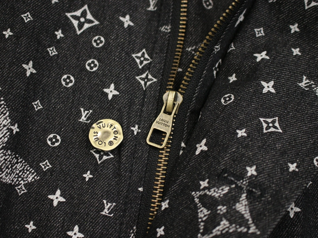 High-End Louis Vuitton 24SS Starry Monogram Logo Denim Jacket – Unisex Limited Edition