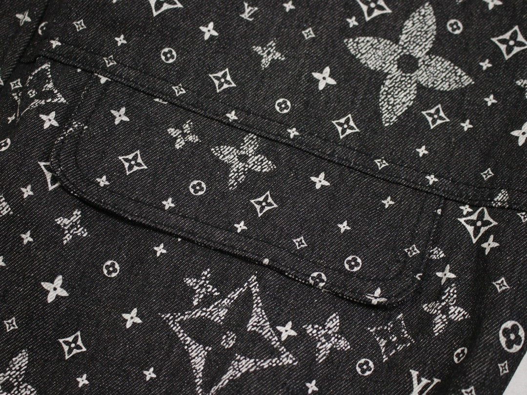 High-End Louis Vuitton 24SS Starry Monogram Logo Denim Jacket – Unisex Limited Edition