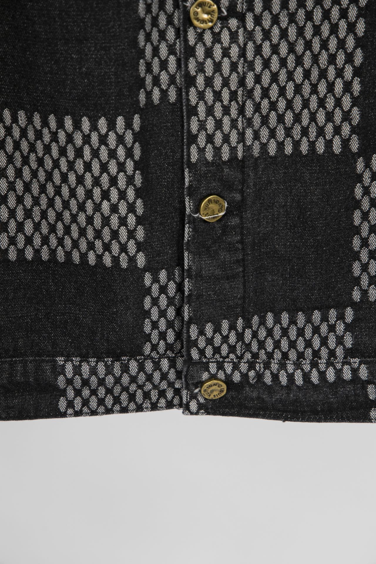 Top Version Louis Vuitton x Nigo x Virgil Abloh Monogram Checkered Patchwork Washed Denim Jacket – Unisex