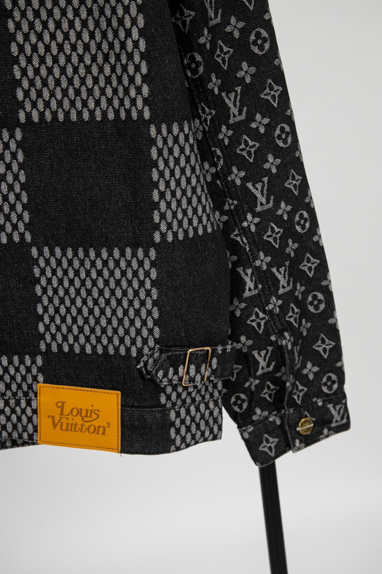 Top Version Louis Vuitton x Nigo x Virgil Abloh Monogram Checkered Patchwork Washed Denim Jacket – Unisex