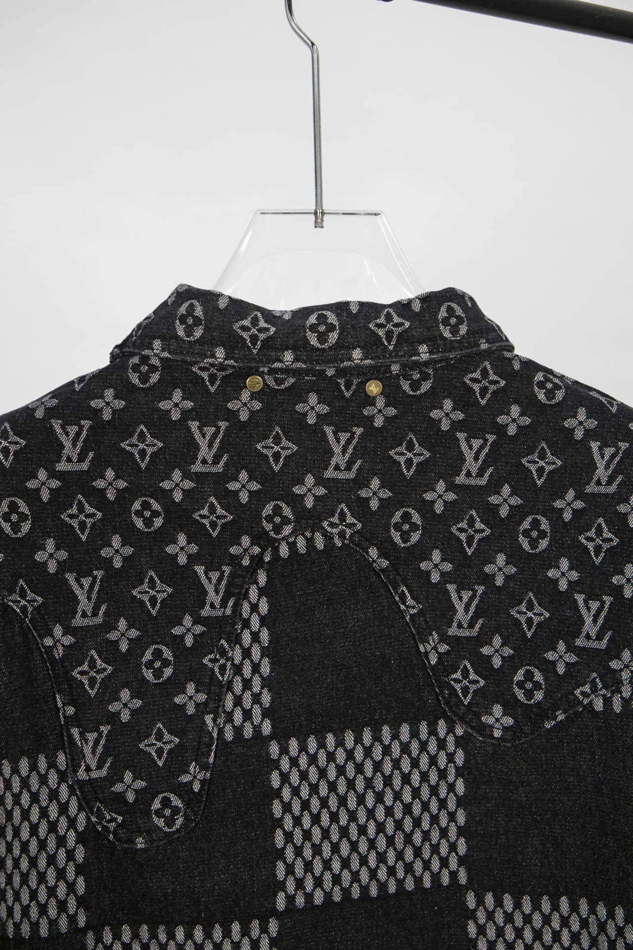 Top Version Louis Vuitton x Nigo x Virgil Abloh Monogram Checkered Patchwork Washed Denim Jacket – Unisex