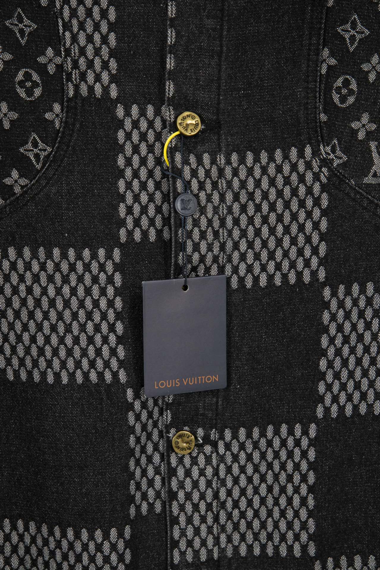 Top Version Louis Vuitton x Nigo x Virgil Abloh Monogram Checkered Patchwork Washed Denim Jacket – Unisex