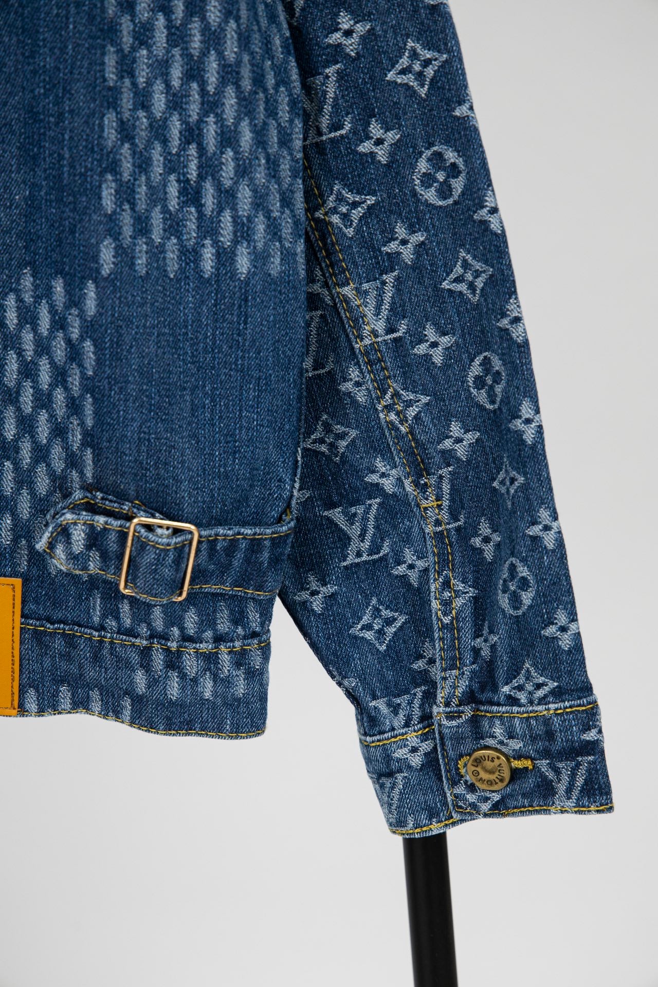 Top Version Louis Vuitton x Nigo x Virgil Abloh Monogram Checkered Patchwork Washed Denim Jacket – Unisex