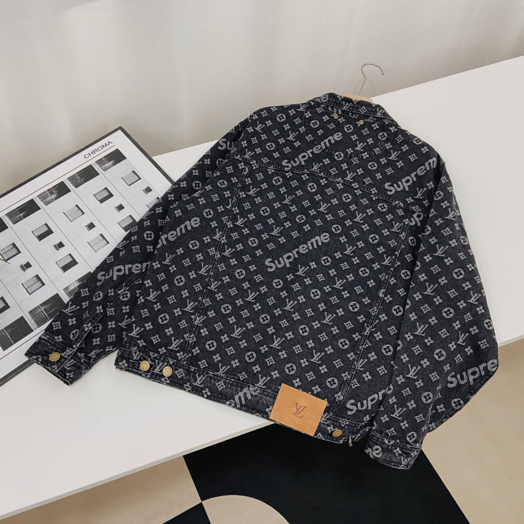 Louis Vuitton x Supreme Monogram Washed Denim Jacket – Unisex Classic Collaboration