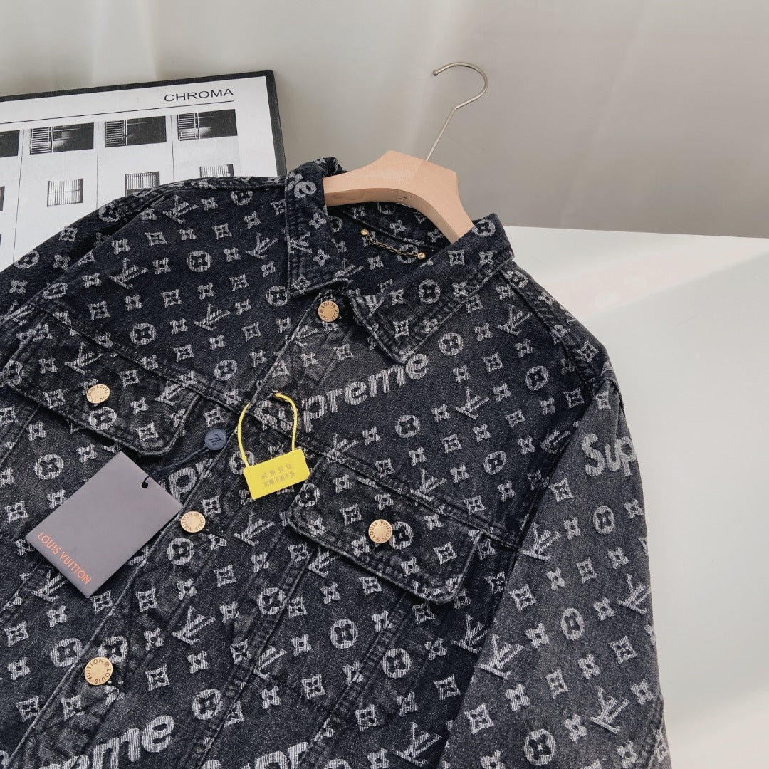 Louis Vuitton x Supreme Monogram Washed Denim Jacket – Unisex Classic Collaboration