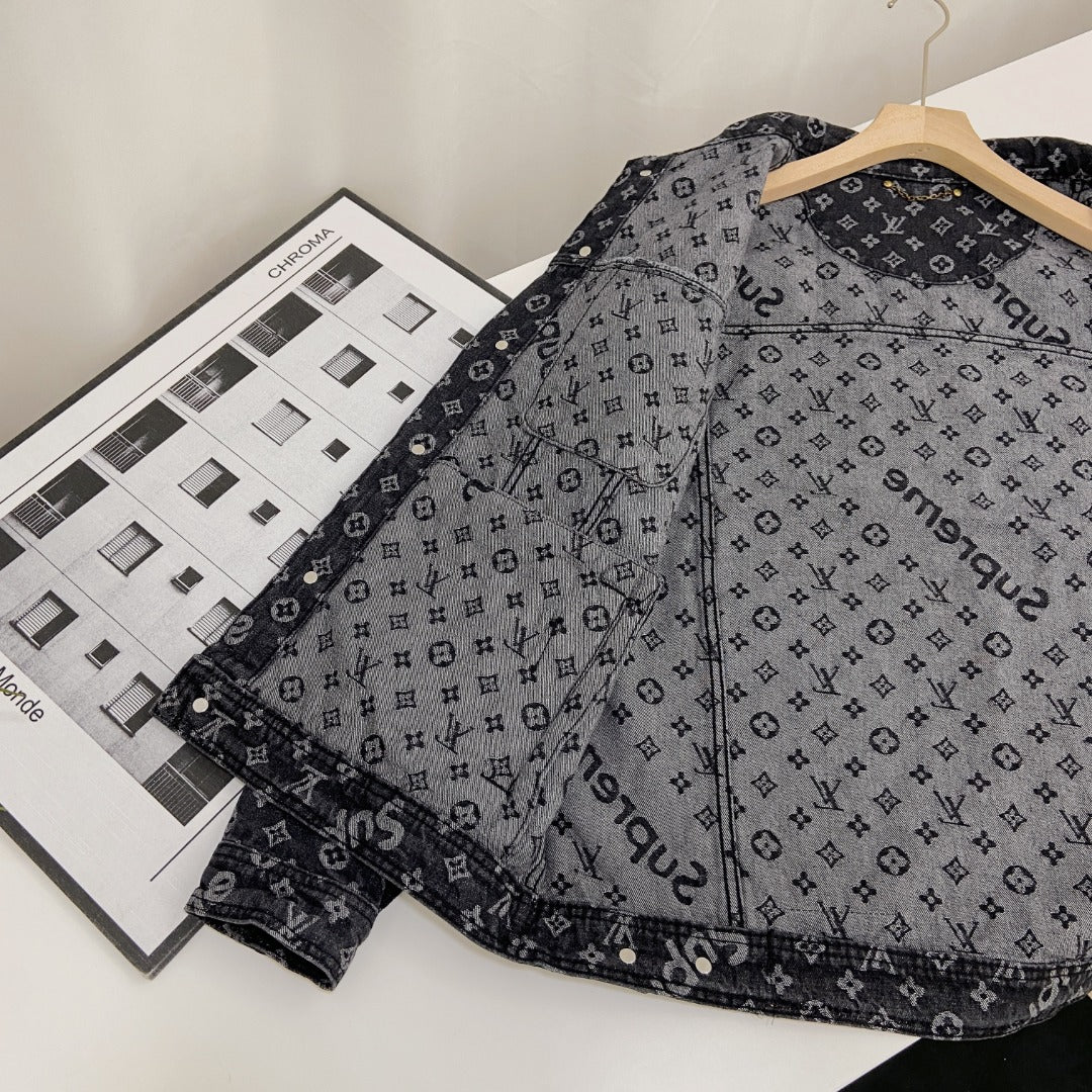 Louis Vuitton x Supreme Monogram Washed Denim Jacket – Unisex Classic Collaboration