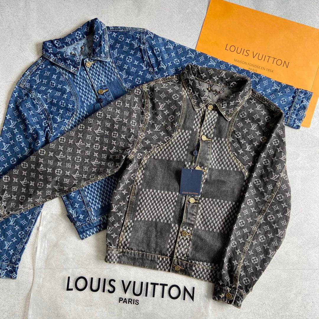 Louis Vuitton x Nigo x Virgil Abloh Monogram Check Washed Denim Jacket – Unisex Limited Edition