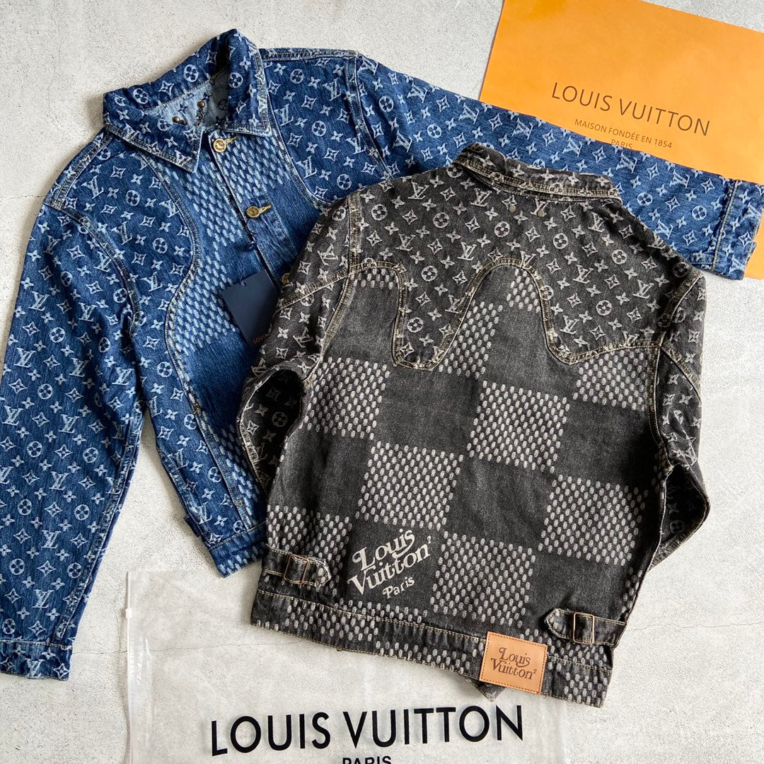 Louis Vuitton x Nigo x Virgil Abloh Monogram Check Washed Denim Jacket – Unisex Limited Edition