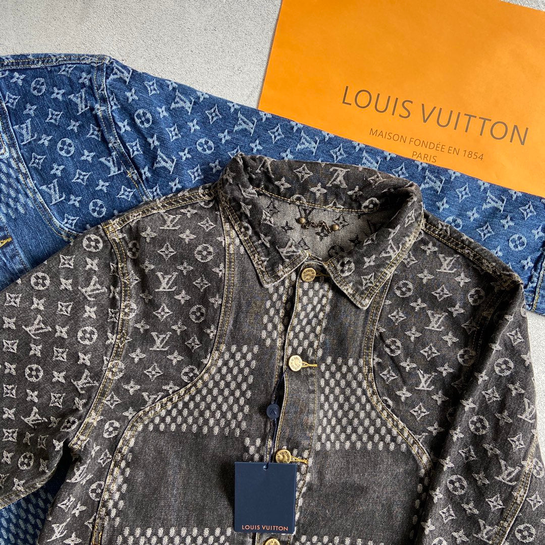 Louis Vuitton x Nigo x Virgil Abloh Monogram Check Washed Denim Jacket – Unisex Limited Edition