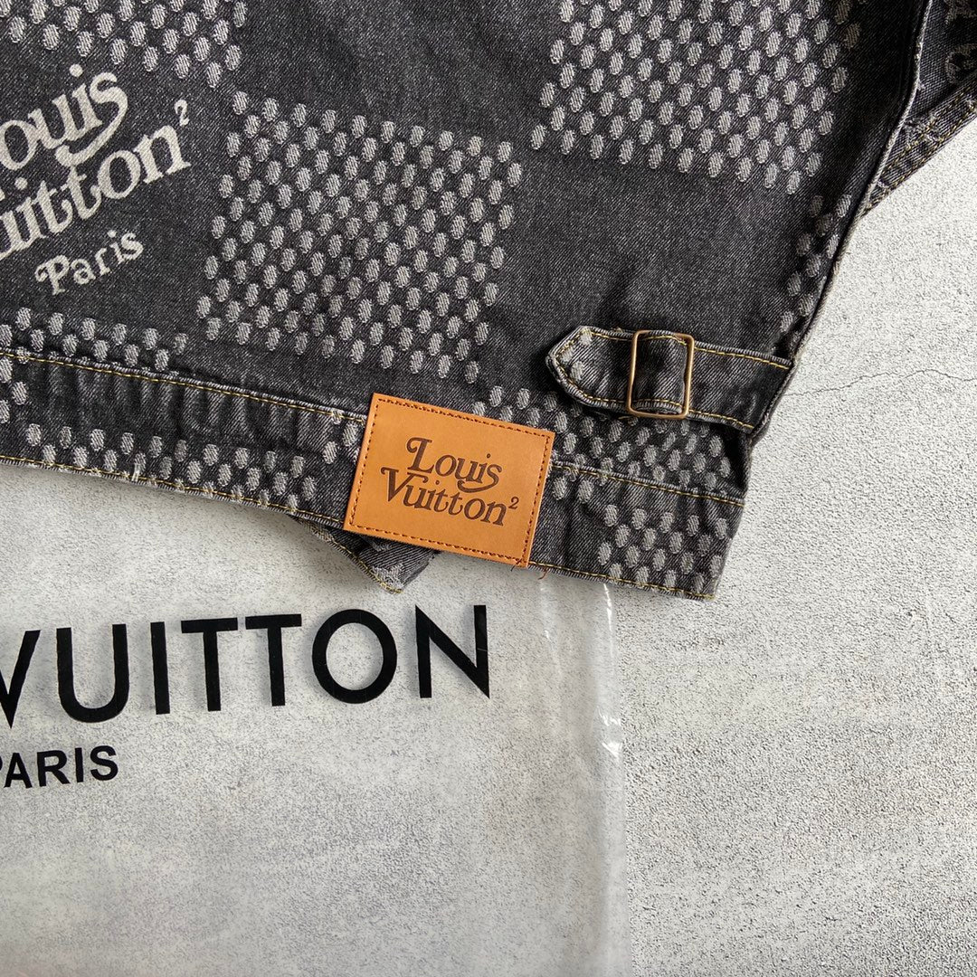 Louis Vuitton x Nigo x Virgil Abloh Monogram Check Washed Denim Jacket – Unisex Limited Edition