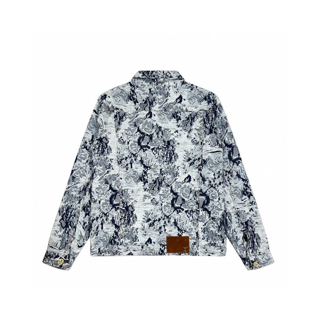 Louis Vuitton FW22 Botanical Floral Monogram Denim Jacket