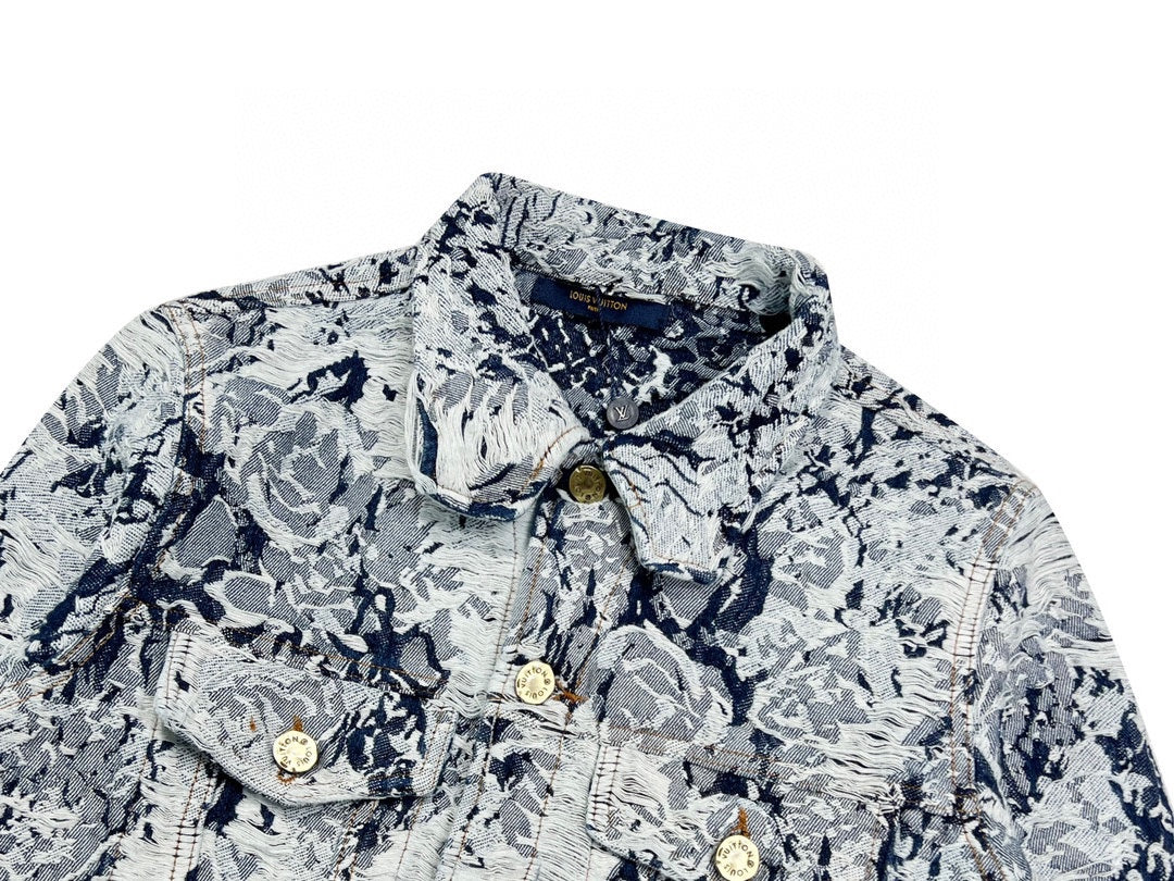 Louis Vuitton FW22 Botanical Floral Monogram Denim Jacket