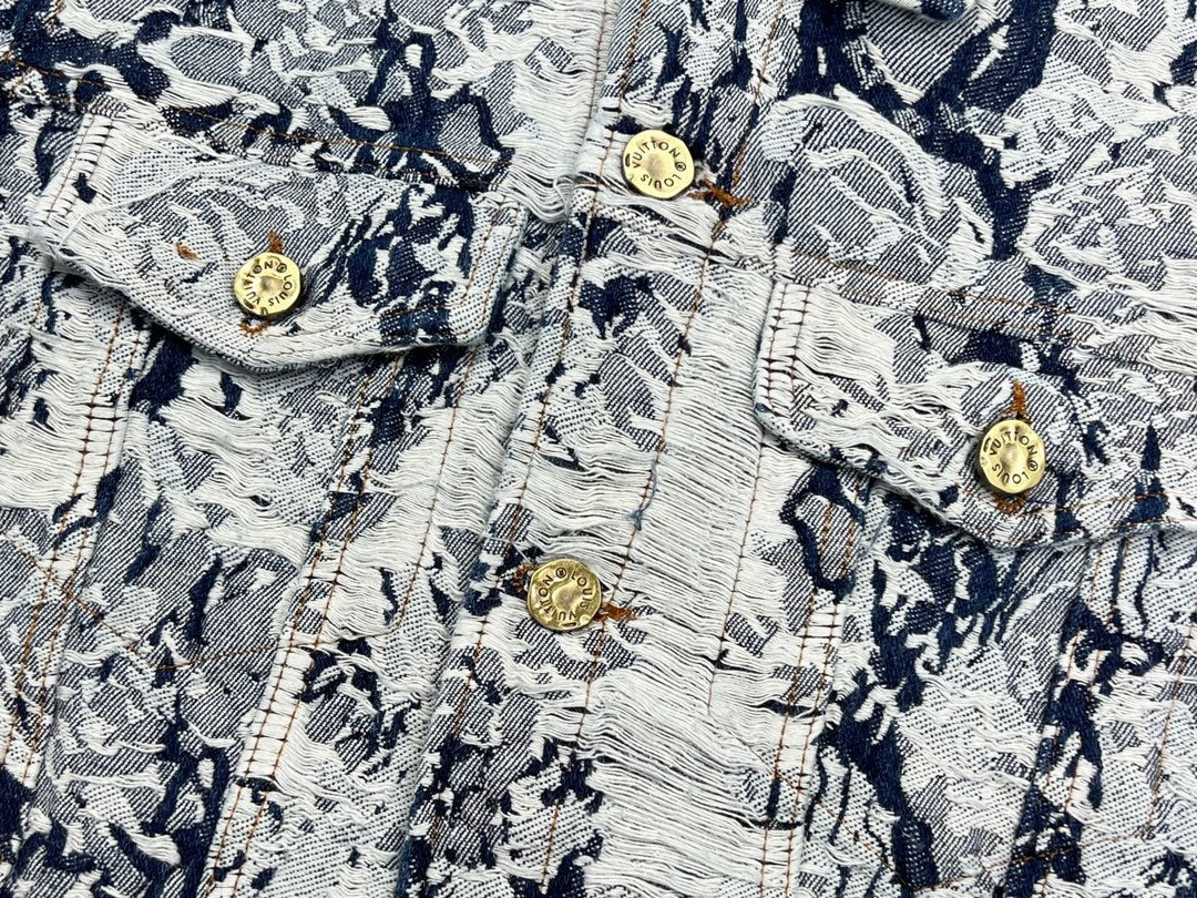 Louis Vuitton FW22 Botanical Floral Monogram Denim Jacket