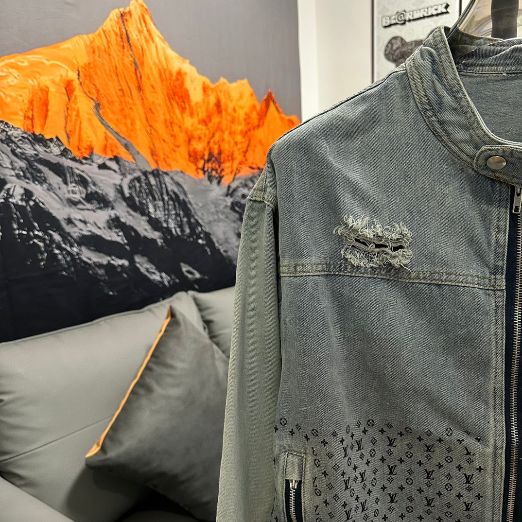 Louis Vuitton All-Over Monogram Washed Denim Jacket