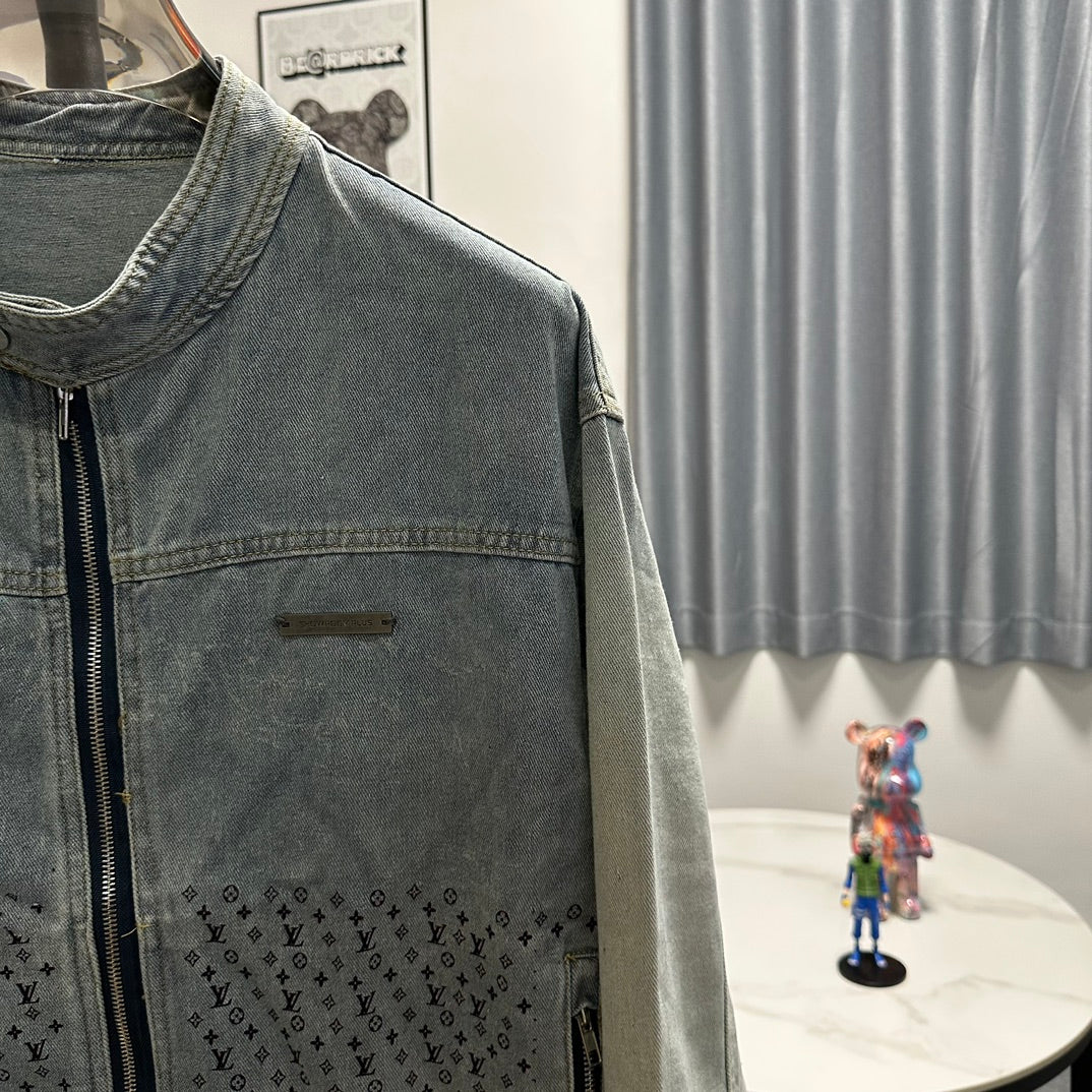 Louis Vuitton All-Over Monogram Washed Denim Jacket