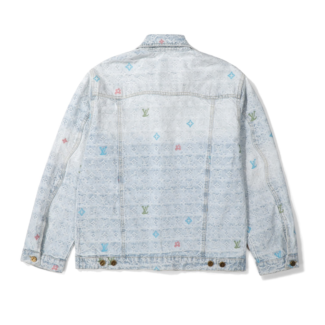 Louis Vuitton x Tyler 24SS Monogram Floral Embroidery Denim Jacket & Pants Set