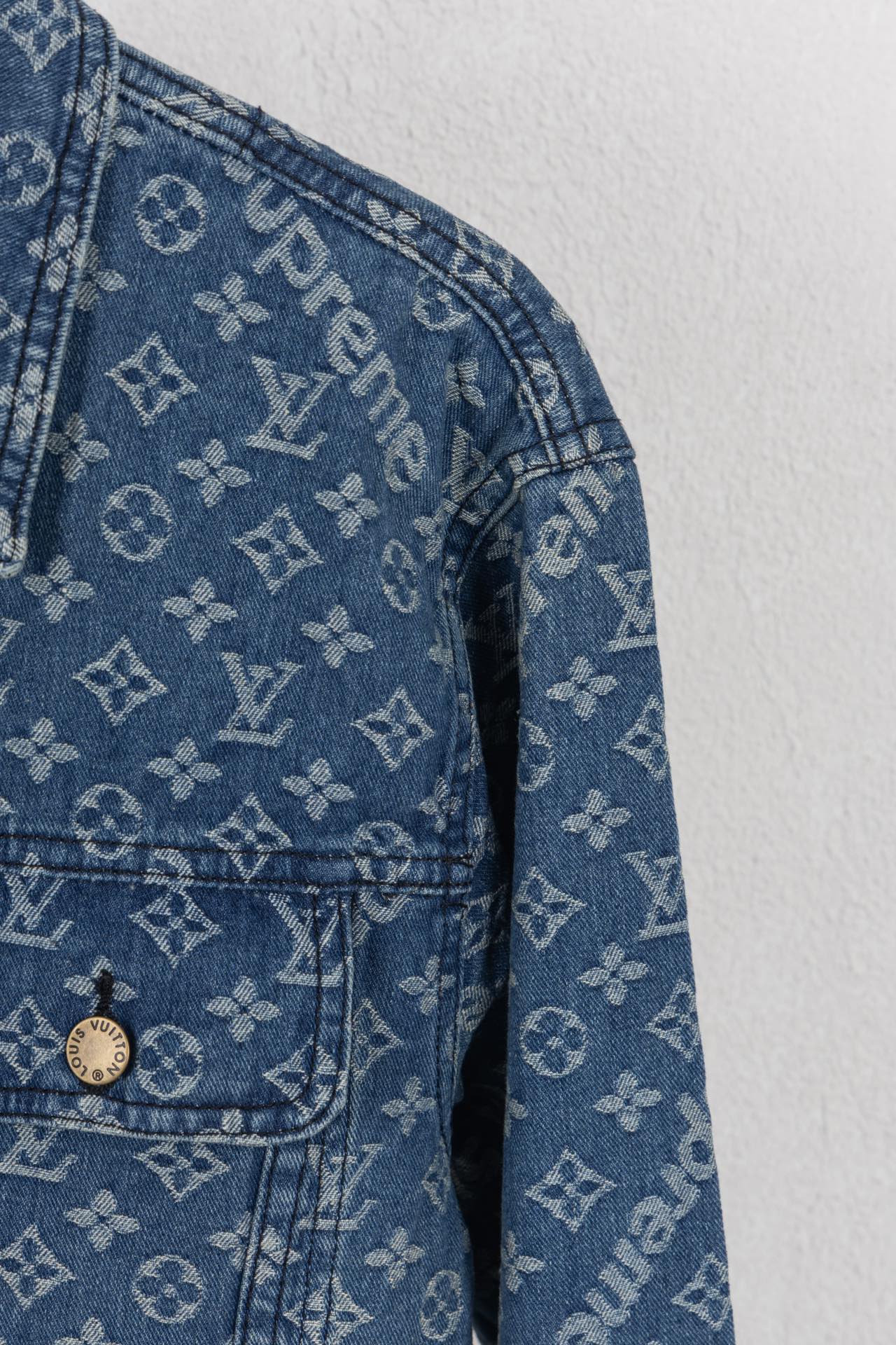 Louis Vuitton x Supreme Monogram Jacquard Washed Denim Jacket