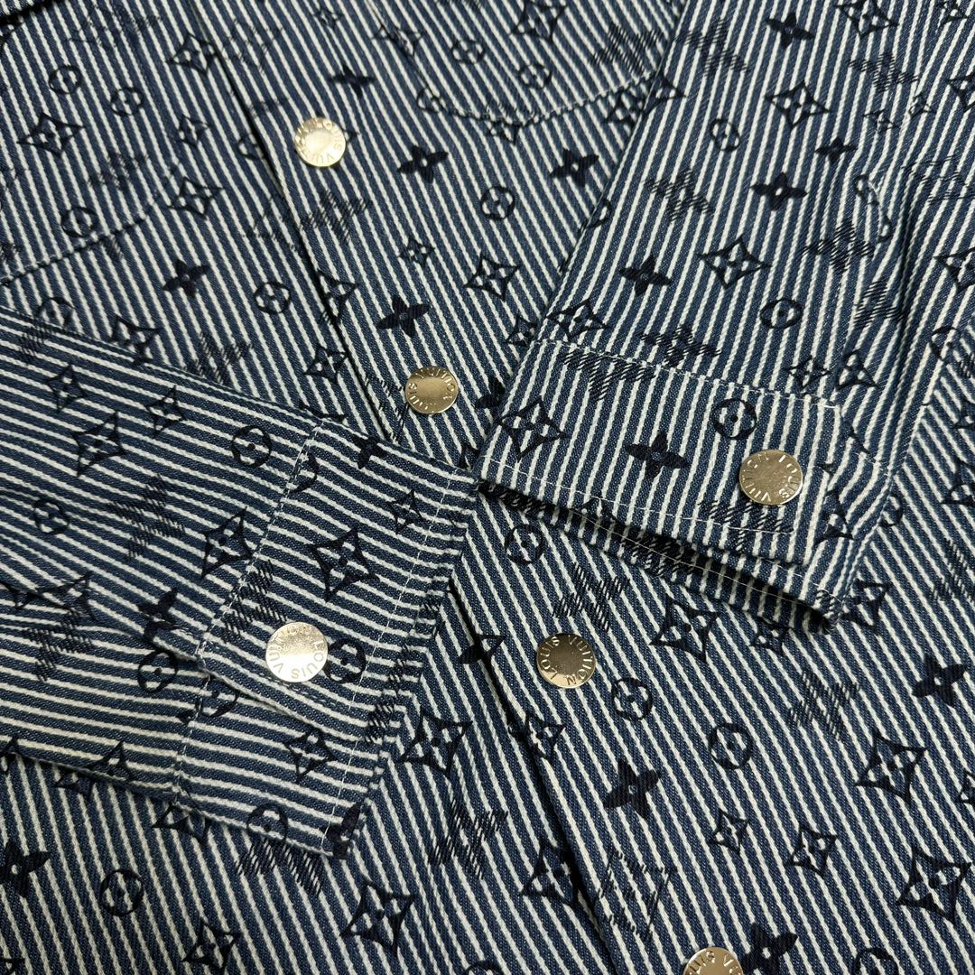 Louis Vuitton Striped Monogram Pocket Denim Jacket