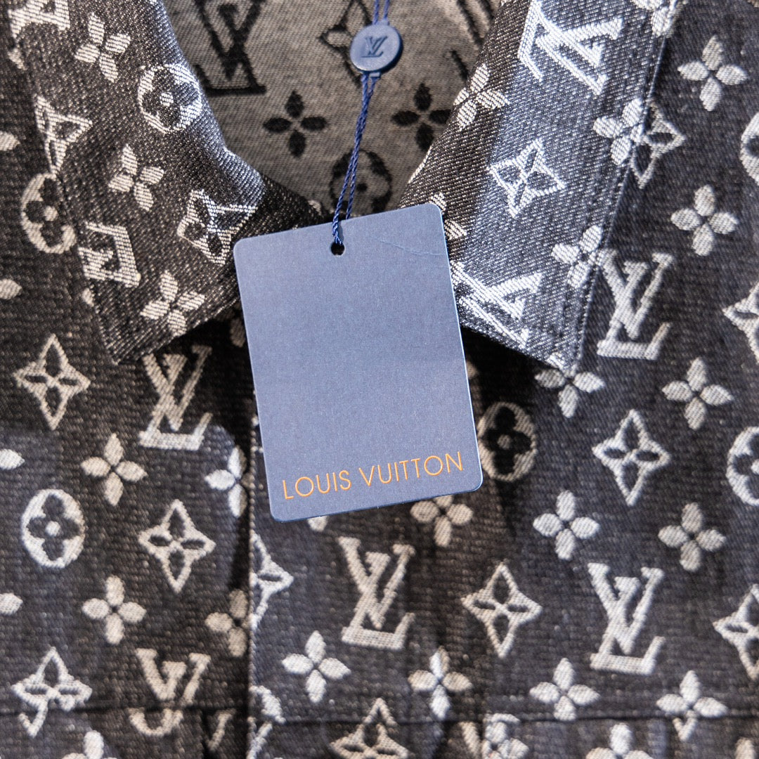 Louis Vuitton x Supreme “Little Red” Monogram Washed Black Denim Jacket