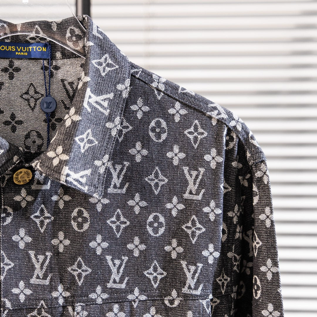 Louis Vuitton x Supreme “Little Red” Monogram Washed Black Denim Jacket