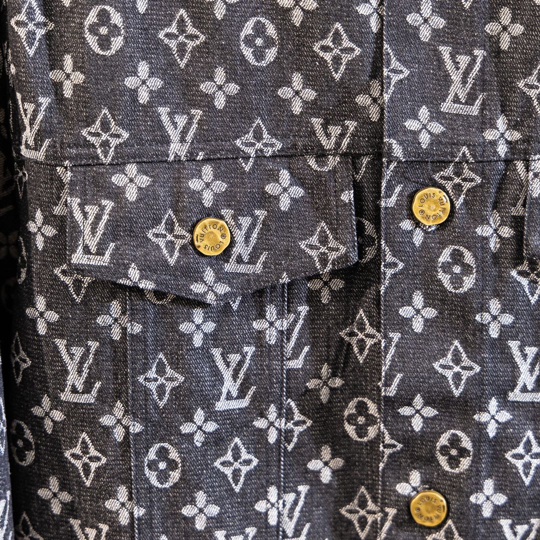 Louis Vuitton x Supreme “Little Red” Monogram Washed Black Denim Jacket