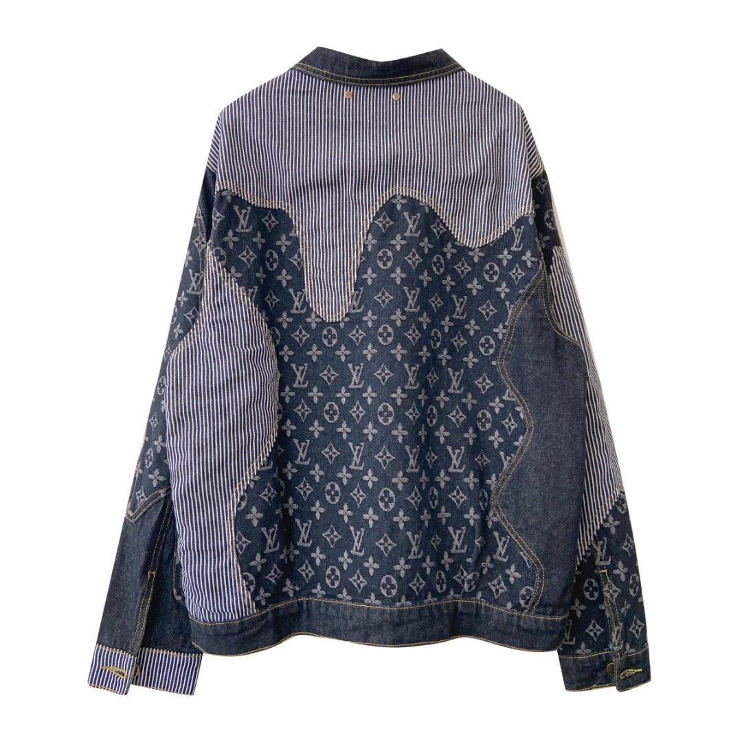 Louis Vuitton x NIGO Monogram Wave Patchwork Denim Jacket – Top Version