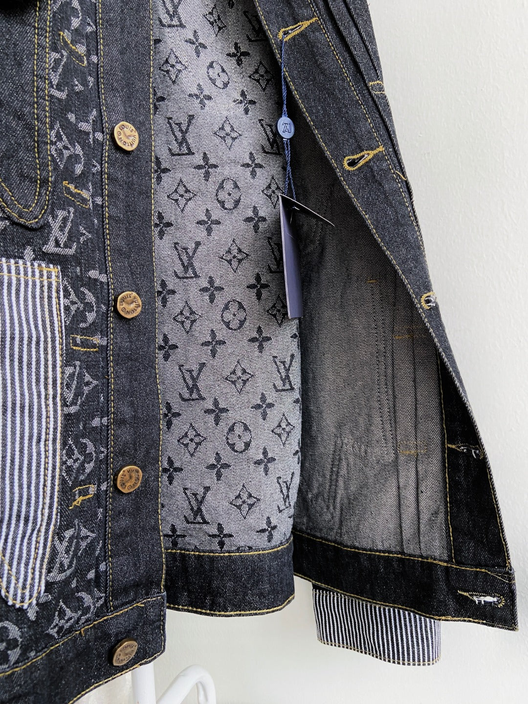 Louis Vuitton x NIGO Monogram Wave Patchwork Denim Jacket – Top Version