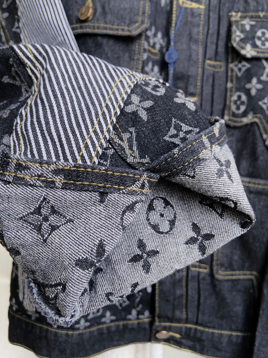 Louis Vuitton x NIGO Monogram Wave Patchwork Denim Jacket – Top Version