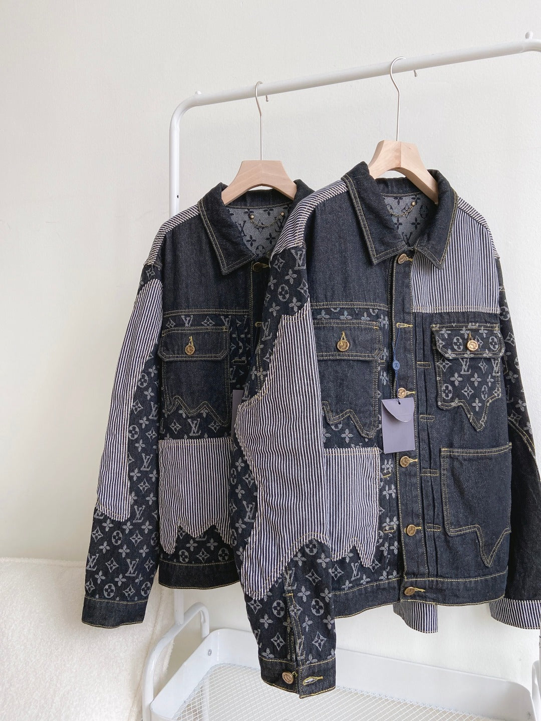 Louis Vuitton x NIGO Monogram Wave Patchwork Denim Jacket – Top Version