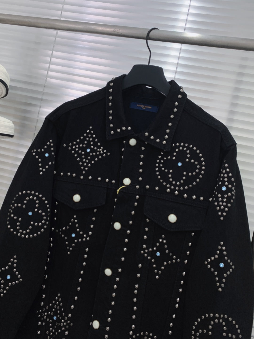 Louis Vuitton 24SS Turquoise Logo Studded Heavy-Wash Denim Jacket – Runway Edition