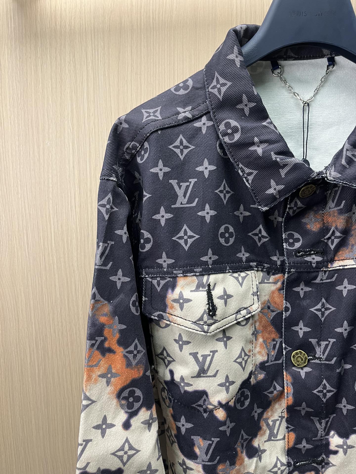 Louis Vuitton 2024 “Sunset Monogram” Cloud-Wash Denim Jacket – Unisex