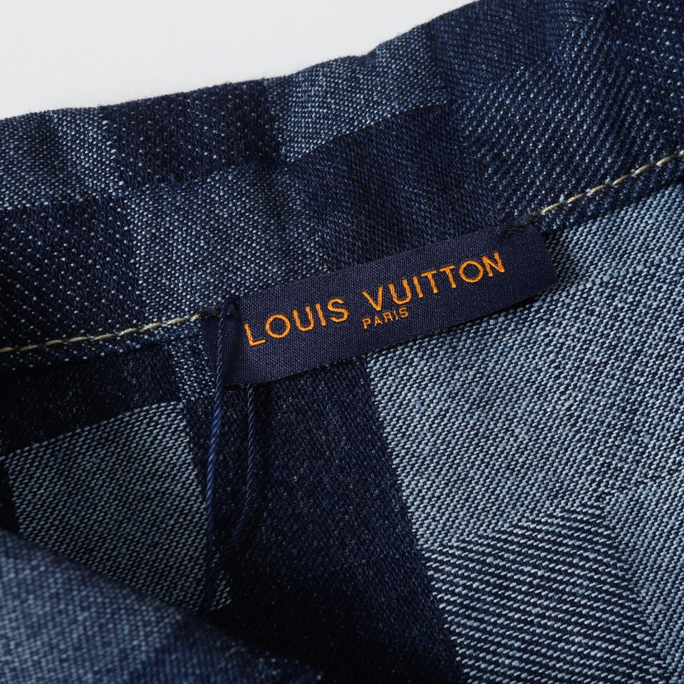 LV Louis Vuitton Mosaic Denim Jacket | Sizes M–XXL