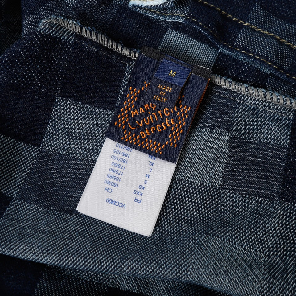 LV Louis Vuitton Mosaic Denim Jacket | Sizes M–XXL