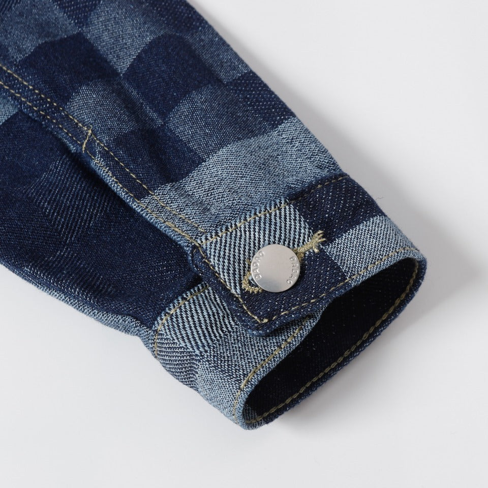 LV Louis Vuitton Mosaic Denim Jacket | Sizes M–XXL