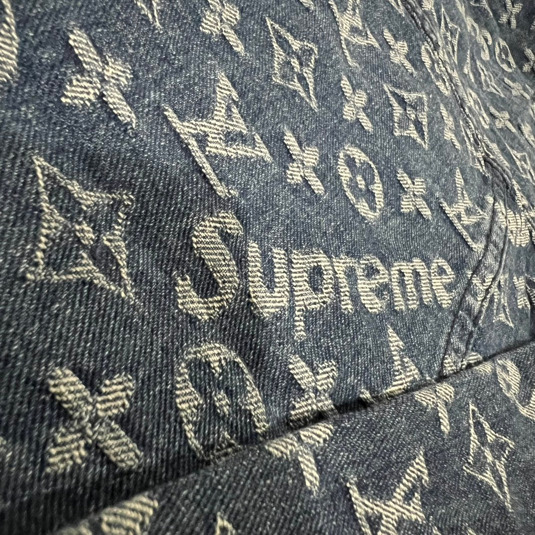 Louis Vuitton × Supreme Monogram Jacquard Denim Jacket | Washed Vintage Finish | Unisex | S–XL