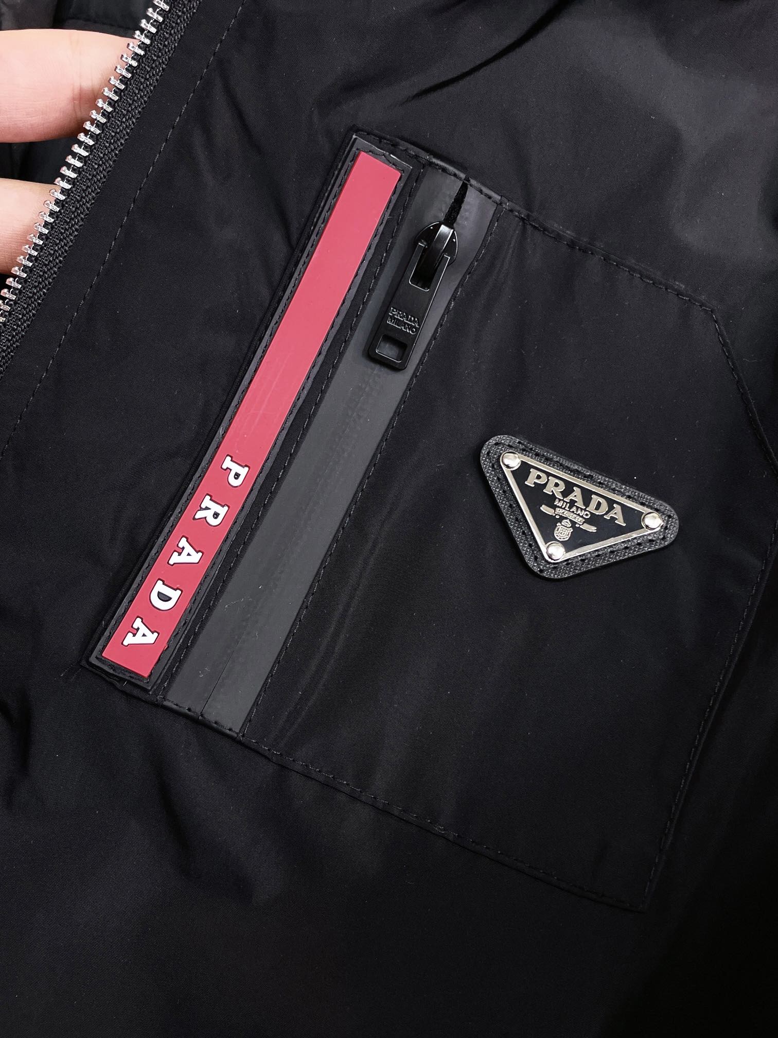 PRADA 2024 FW Premium Goose Down Jacket | Colorblock Design | Unisex | M–3XL