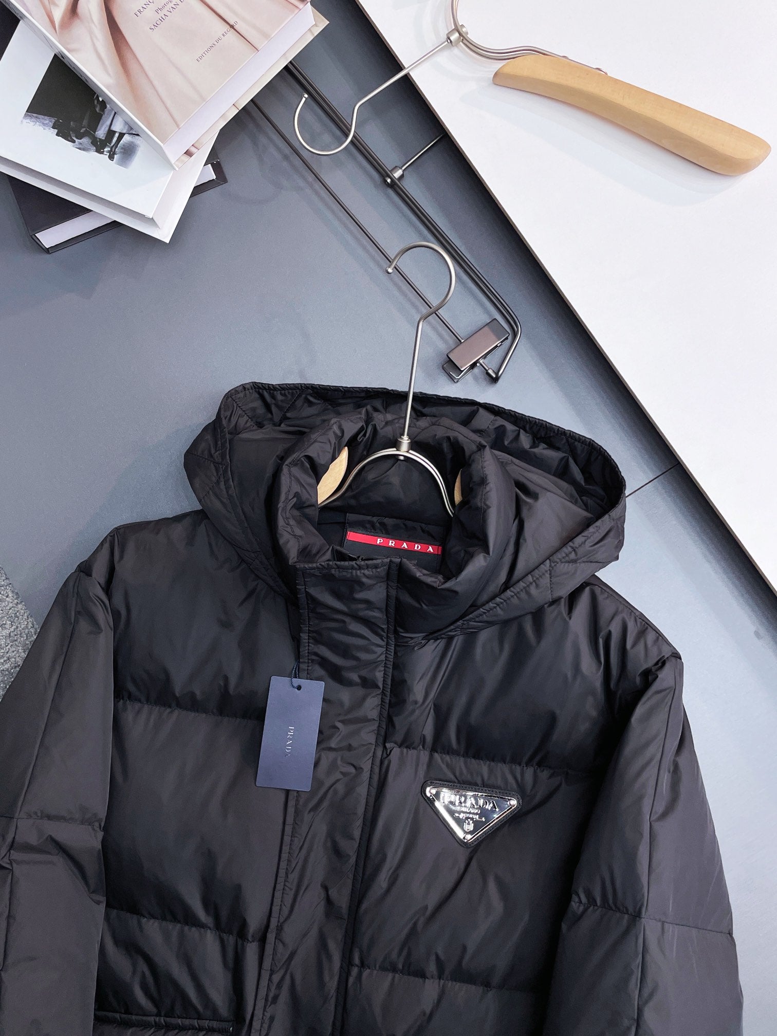 PRADA 2024 FW Premium Goose Down Jacket | Colorblock Design | Unisex | M–3XL