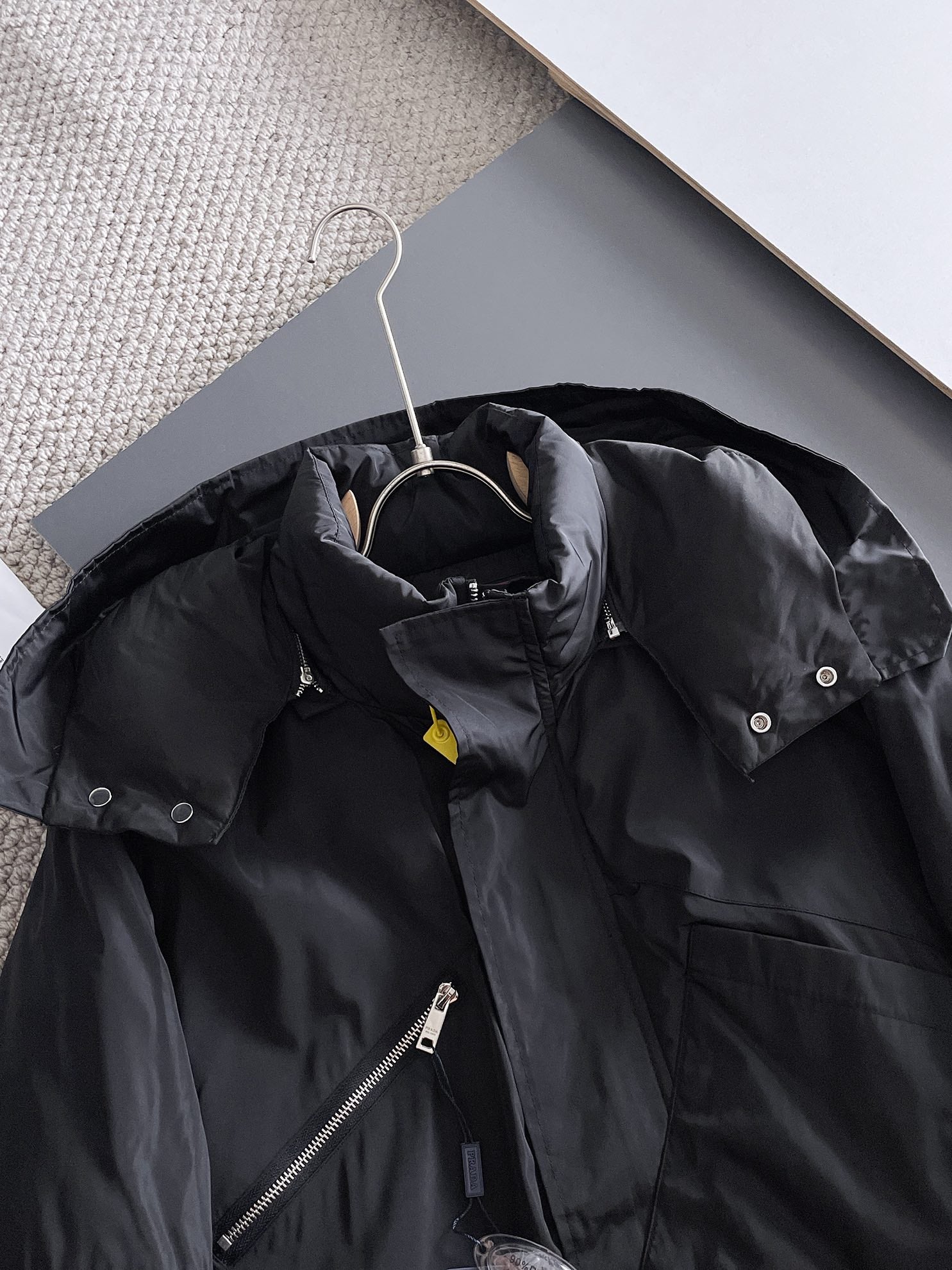 PRADA 2024 FW Premium Goose Down Jacket | Colorblock Design | Unisex | M–3XL