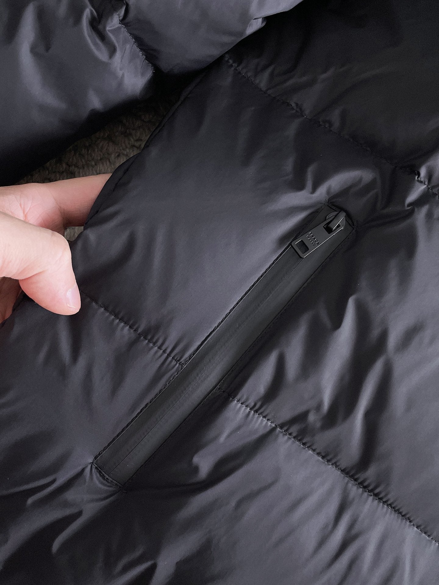 PRADA 2024 FW Premium Goose Down Jacket | Colorblock Design | Unisex | M–3XL
