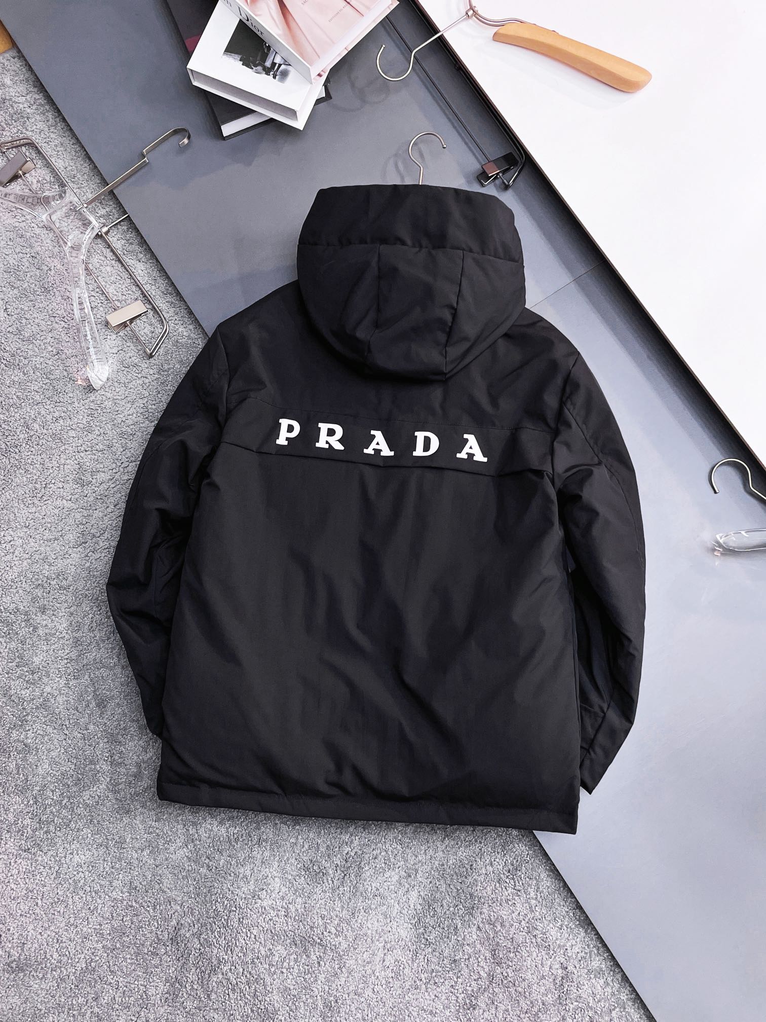 PRADA 2024 FW Premium Goose Down Jacket | Colorblock Design | Unisex | M–3XL