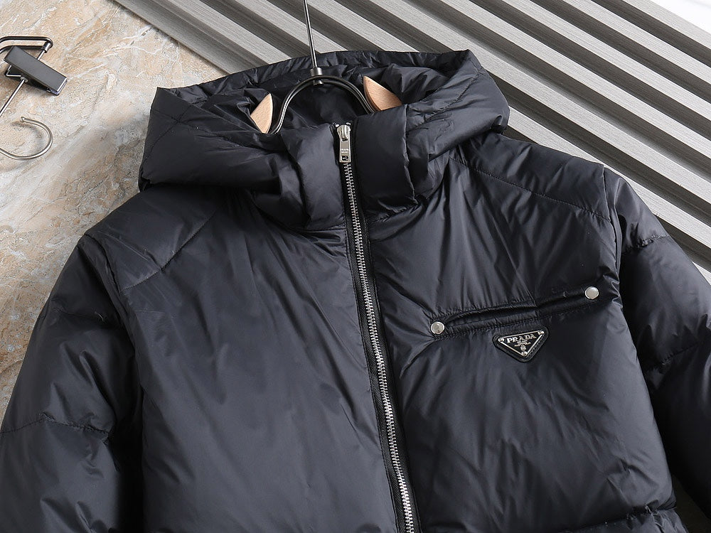 PRADA 2024 FW Luxury Goose Down Jacket | Unisex Colorblock Design | M–3XL