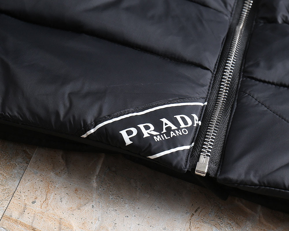 PRADA 2024 FW Luxury Goose Down Jacket | Unisex Colorblock Design | M–3XL