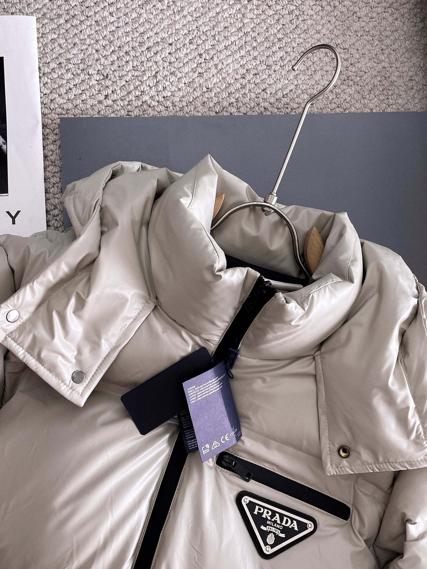 PRADA 2024 FW Premium Goose Down Jacket | Colorblock Design | Unisex | M–3XL