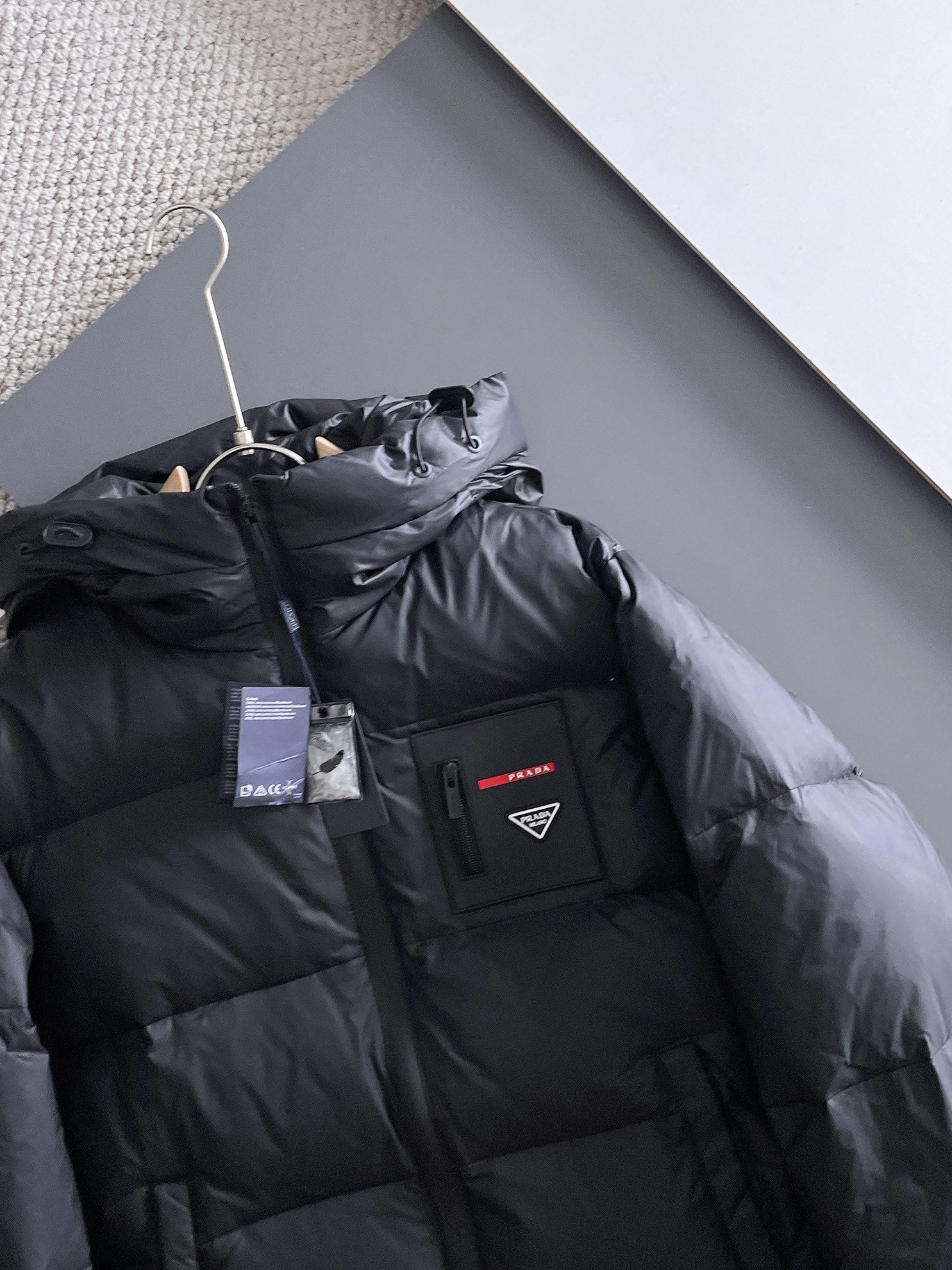 PRADA 2024 FW Premium Goose Down Jacket | Colorblock Design | Unisex | M–3XL