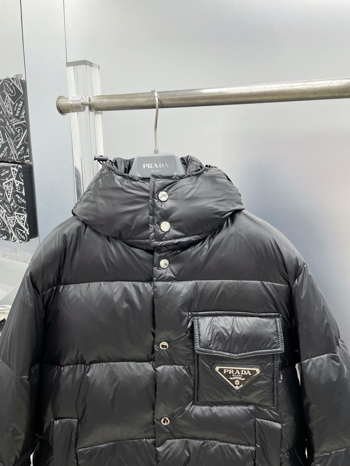 PRADA 2024 FW Down Jacket | Metal Triangle Logo | M–3XL