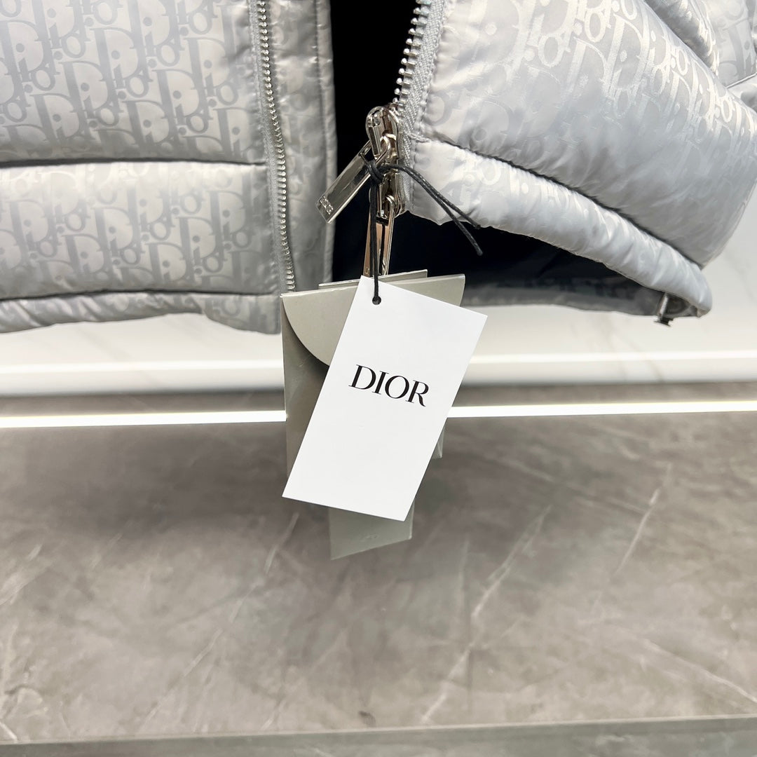 DIOR 23FW Oblique Jacquard Down Vest | 90% White Goose Down | Unisex | Sizes 44–54