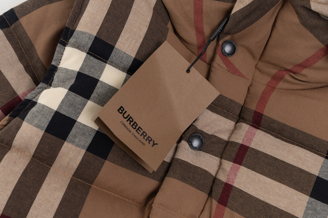 Burberry Plaid Hooded Down Jacket – Unisex