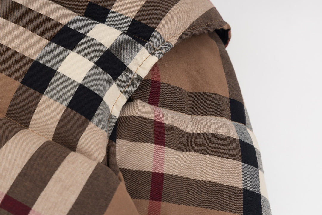 Burberry Plaid Hooded Down Jacket – Unisex