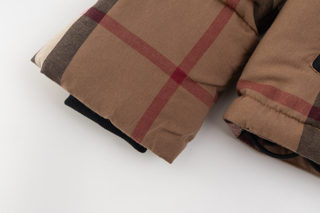 Burberry Plaid Hooded Down Jacket – Unisex