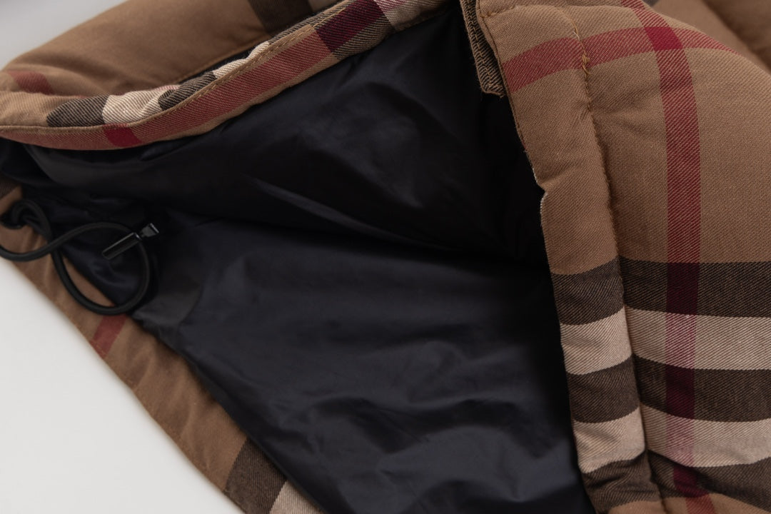 Burberry Plaid Hooded Down Jacket – Unisex